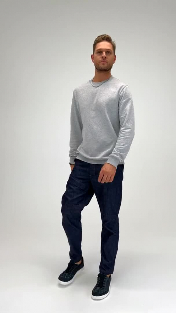 Толстовка серый меланж